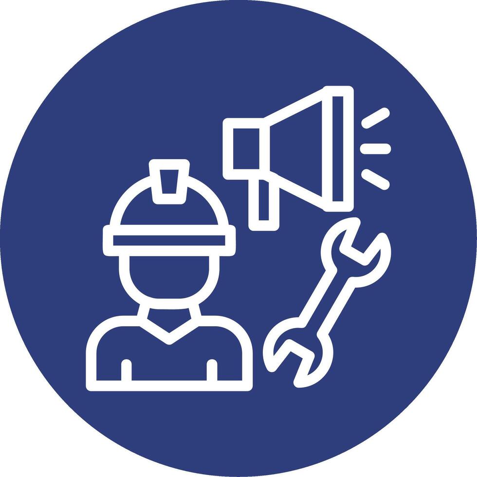 Megaphone Outline Circle Icon vector