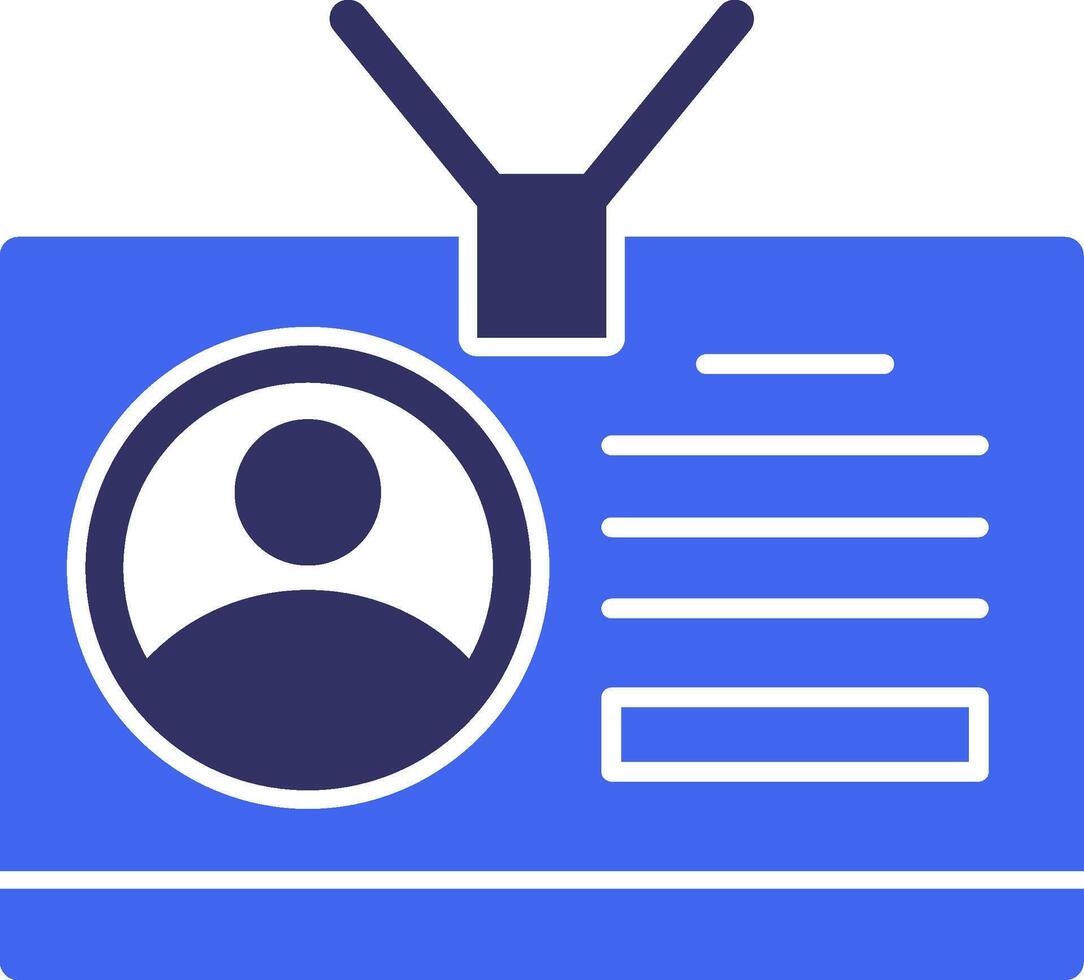Employee Badge Solid Two Color Icon vector