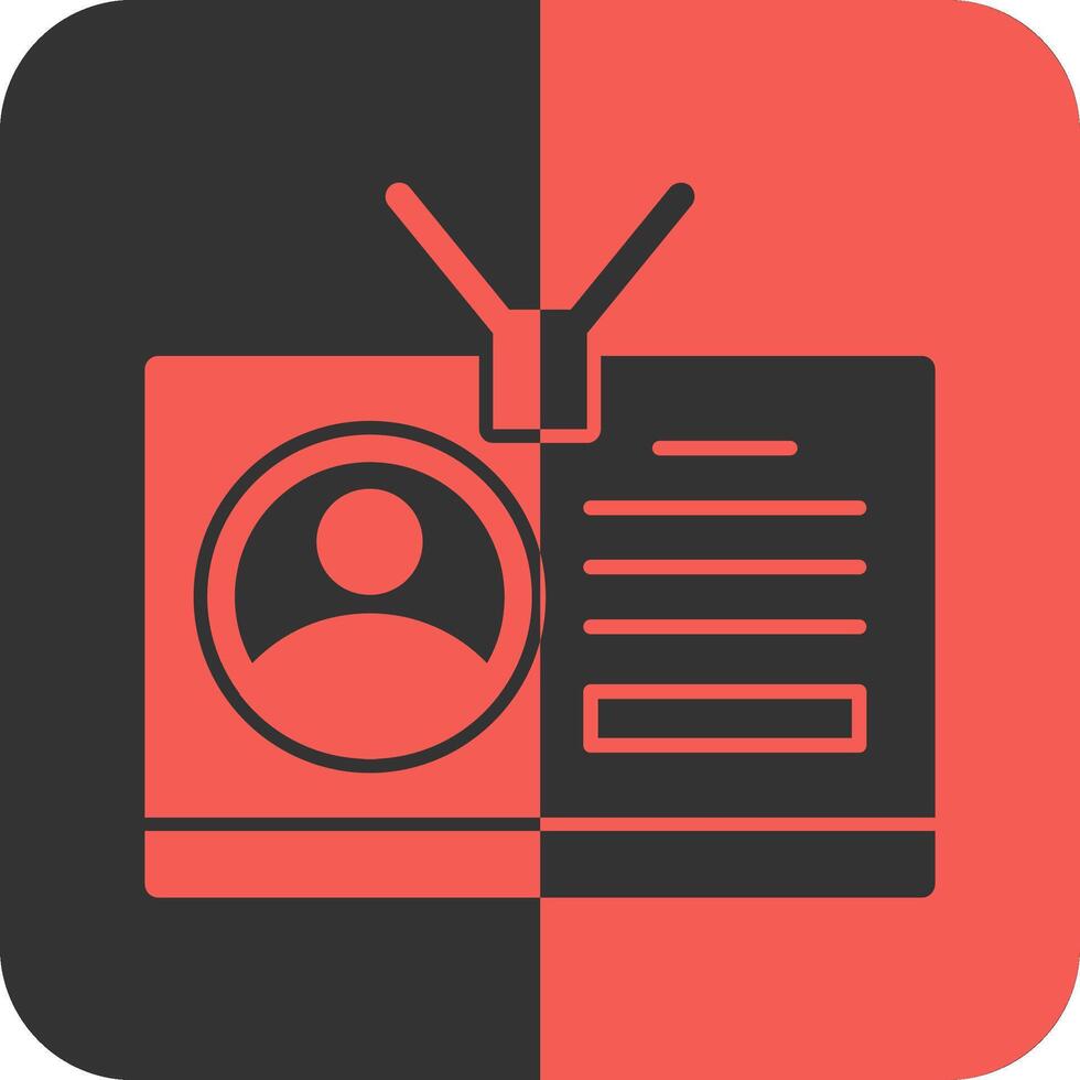 Employee Badge Red Inverse Icon vector