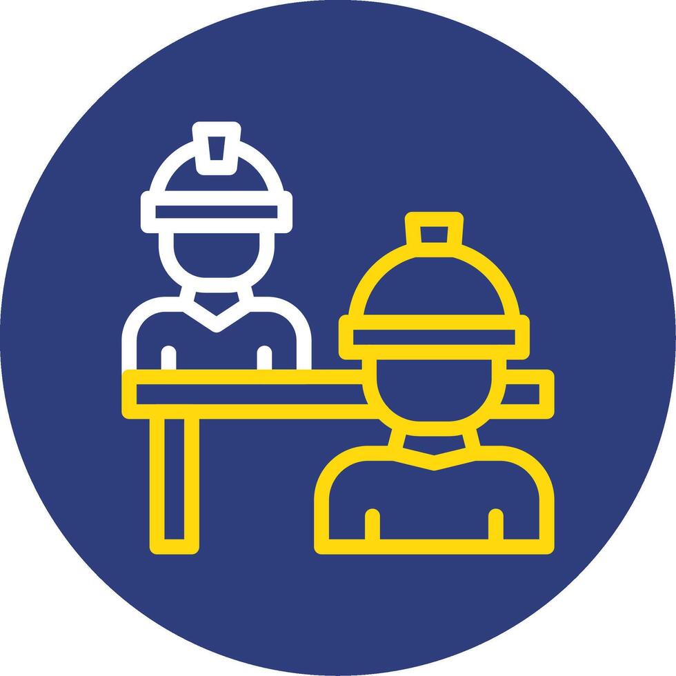 Interview Dual Line Circle Icon vector