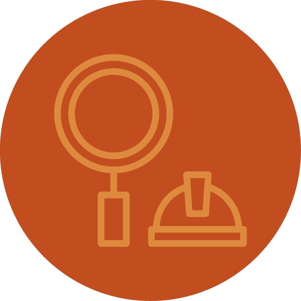 Magnifying Glass Line Multi color Icon vector