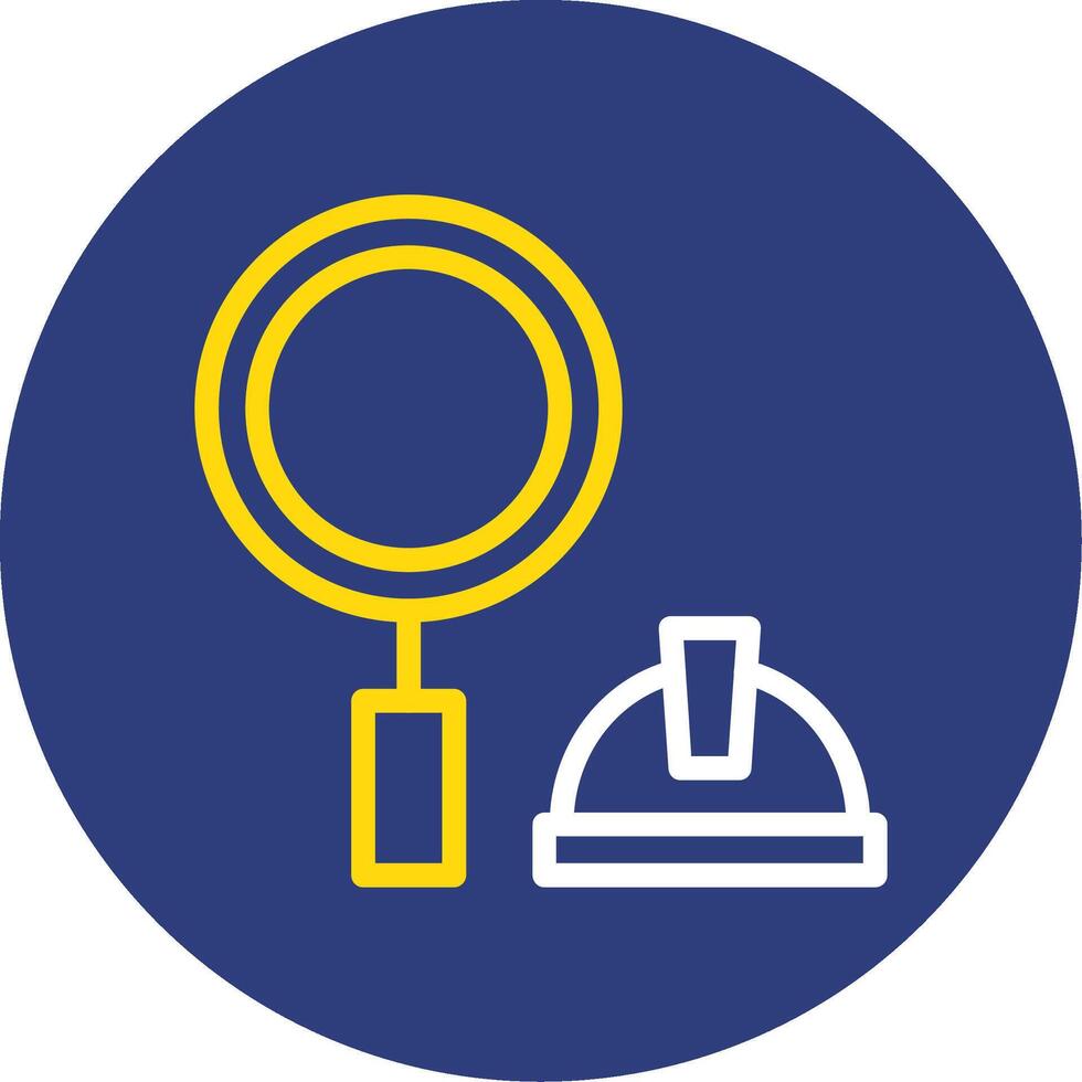 Magnifying Glass Dual Line Circle Icon vector