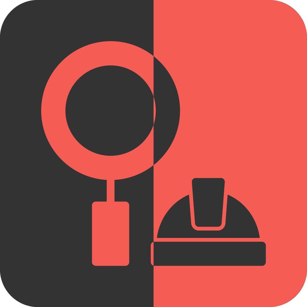 Magnifying Glass Red Inverse Icon vector