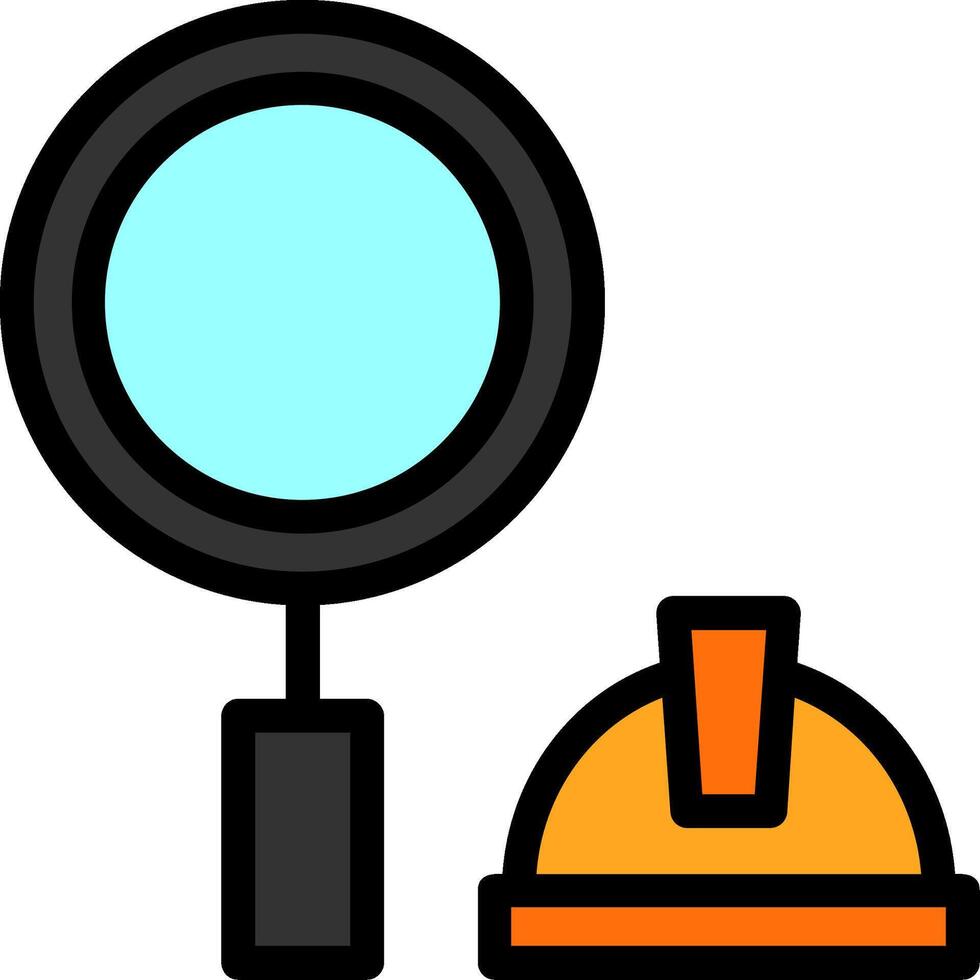 Magnifying Glass Line Filled Icon vector