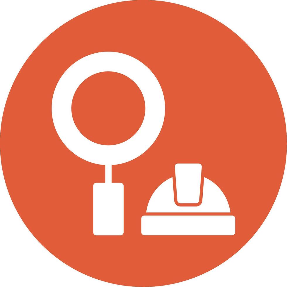 Magnifying Glass Glyph Circle Icon vector