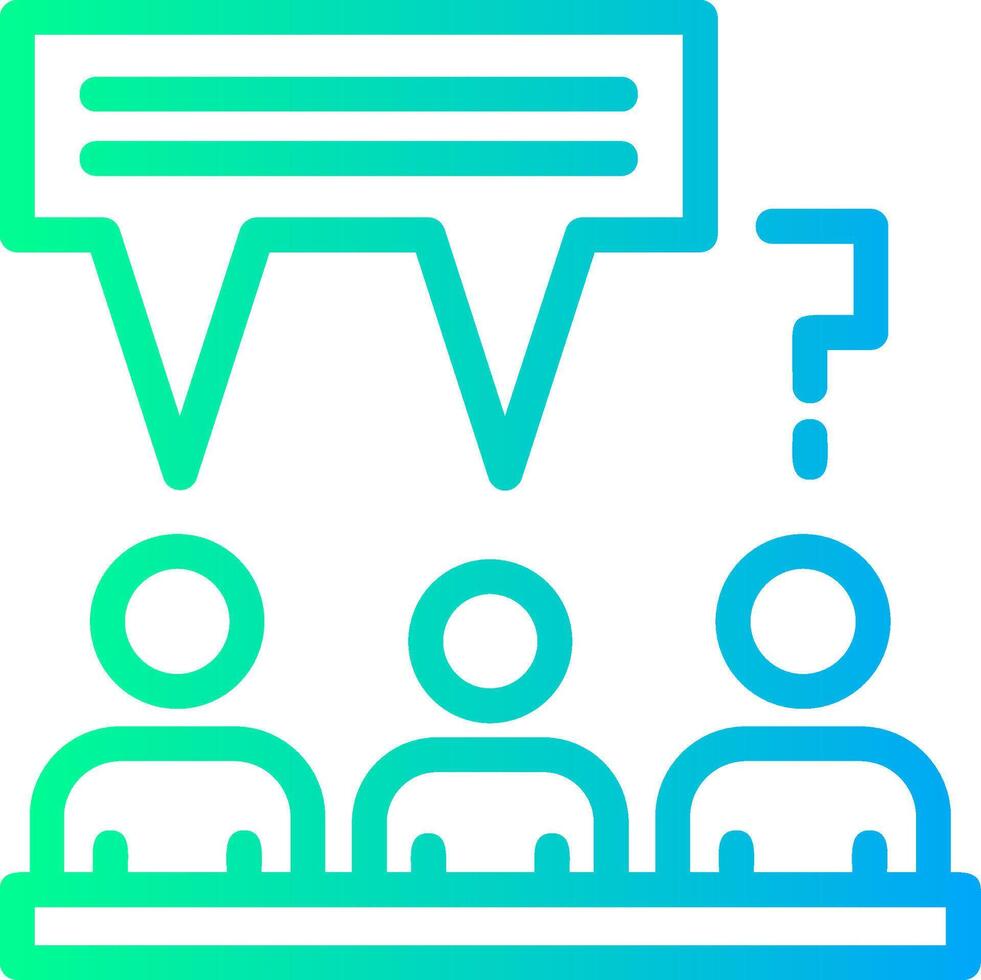 Group of people with speech bubbles for discussions Linear Gradient Icon vector