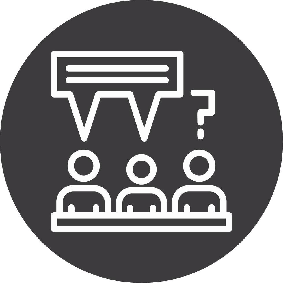 Group of people with speech bubbles for discussions Outline Circle Icon vector