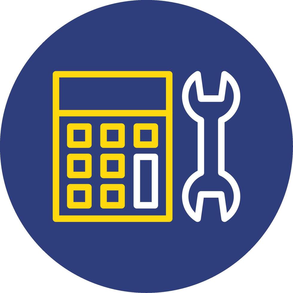Calculator Dual Line Circle Icon vector