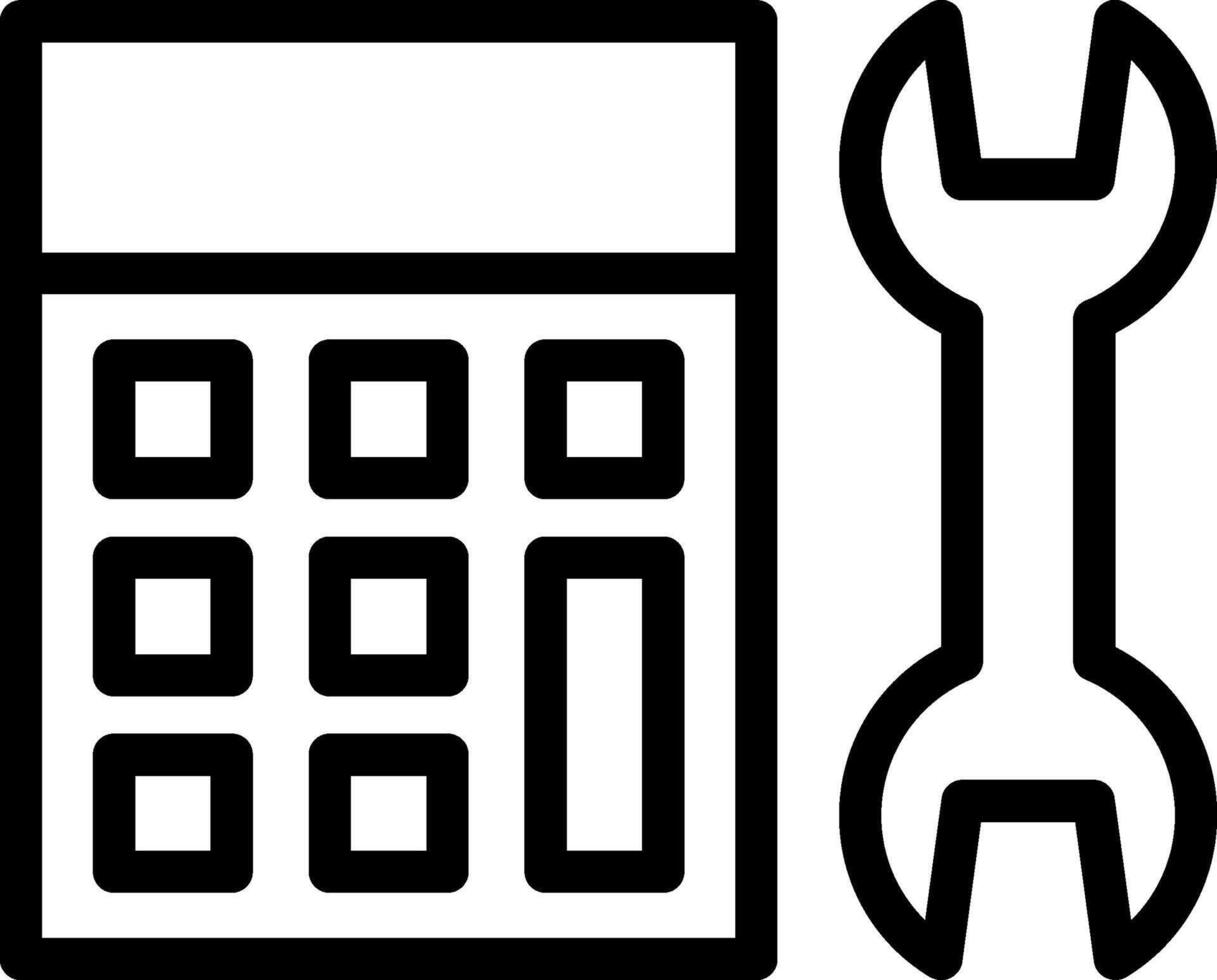 Calculator Line Icon vector