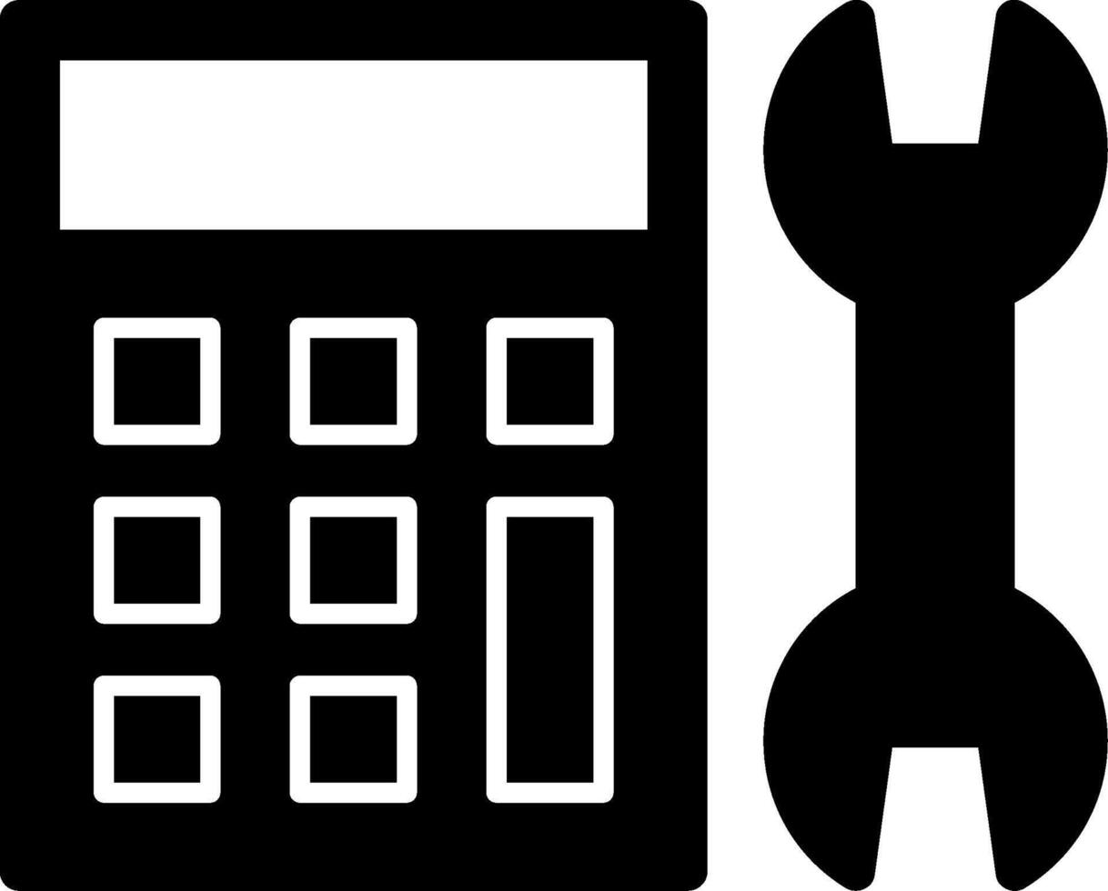 icono de glifo de calculadora vector