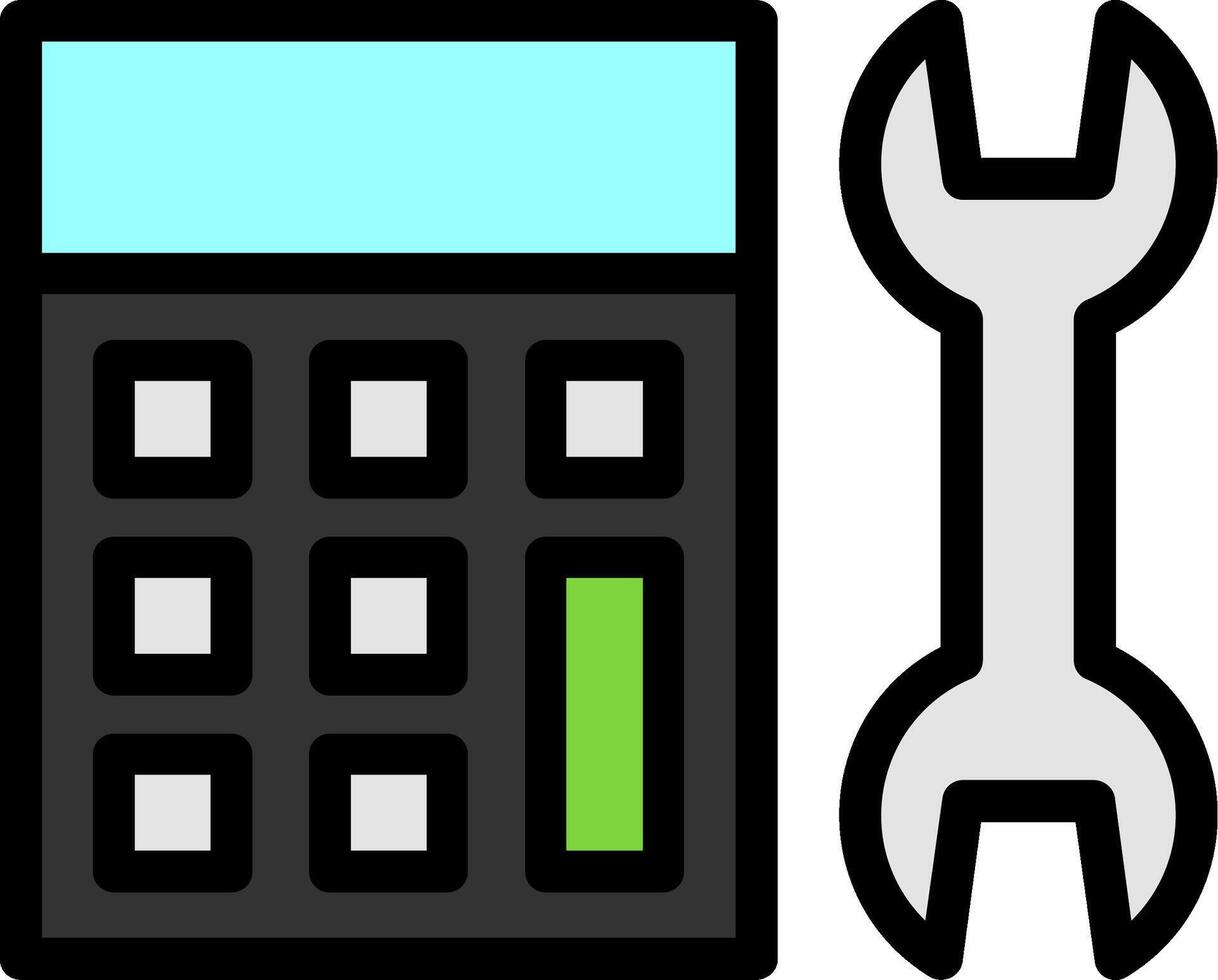 Calculator Line Filled Icon vector