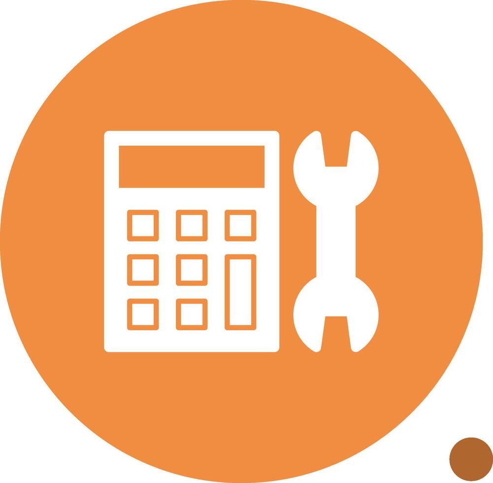 Calculator Glyph Shadow Icon vector