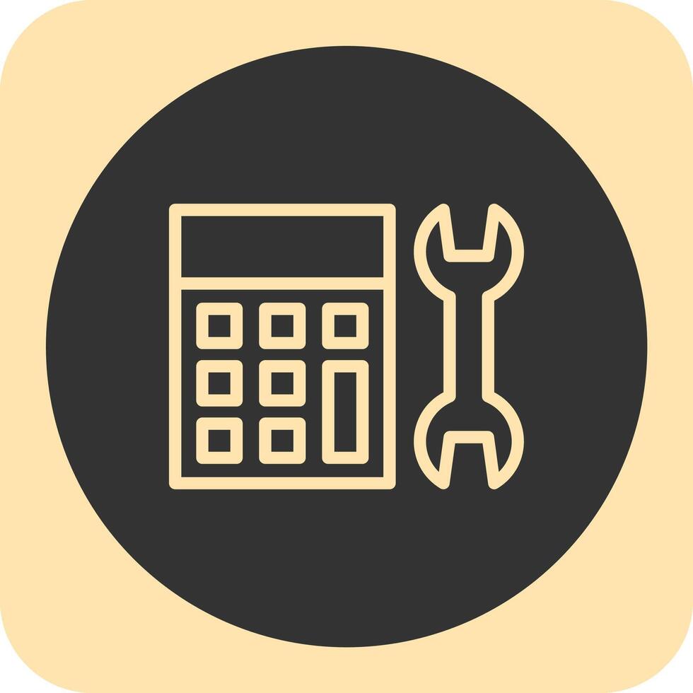 Calculator Linear Round Icon vector
