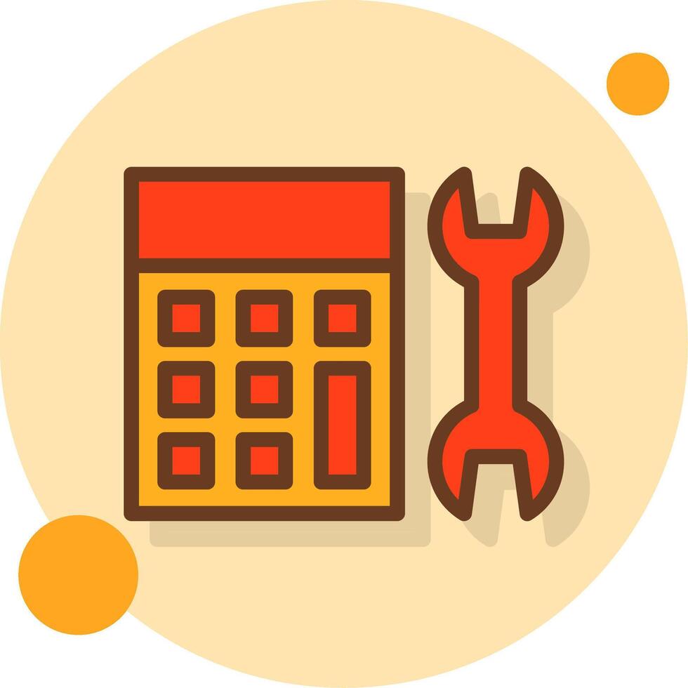 Calculator Filled Shadow Circle Icon vector