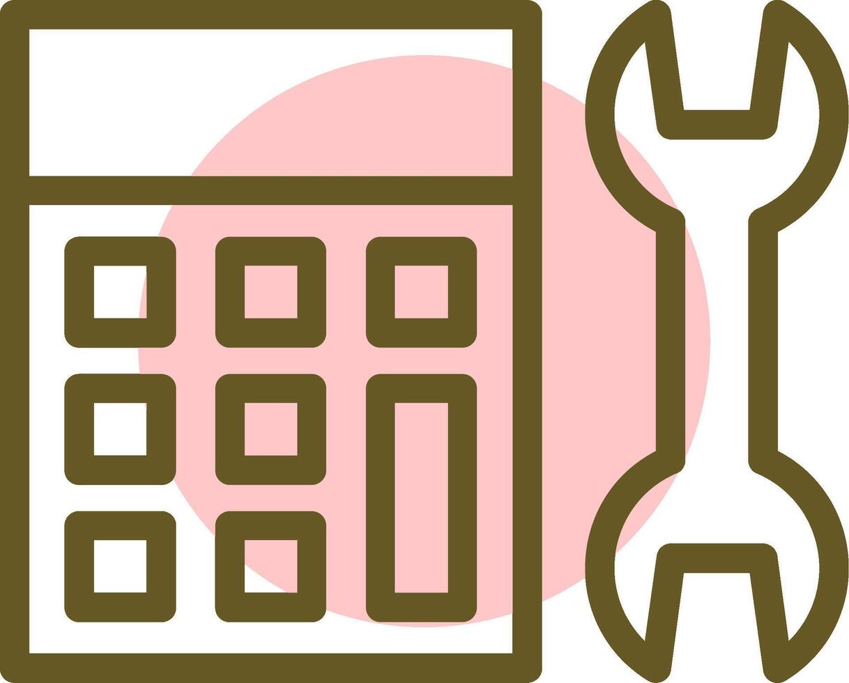 Calculator Linear Circle Icon vector