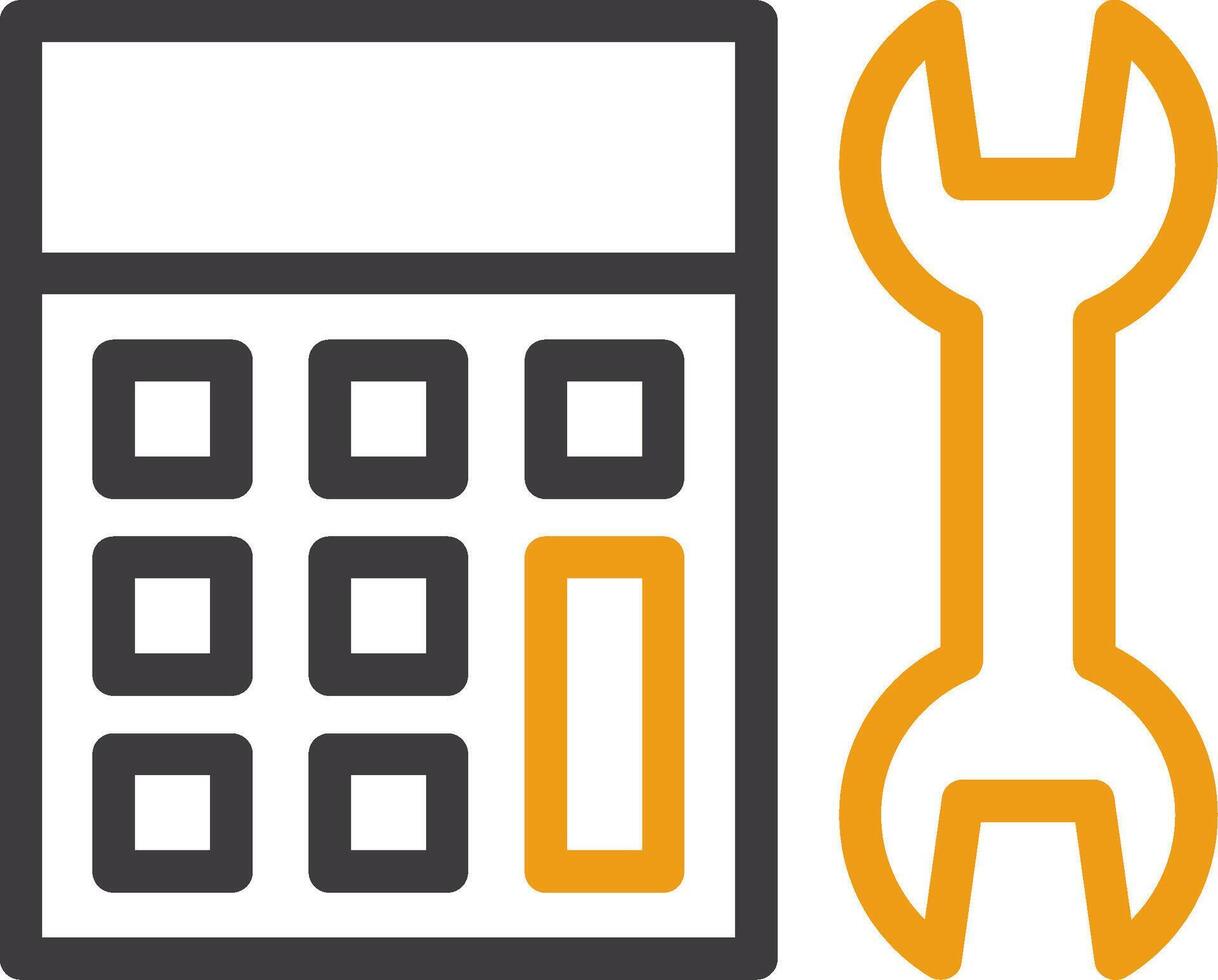 Calculator Line Circle Icon vector