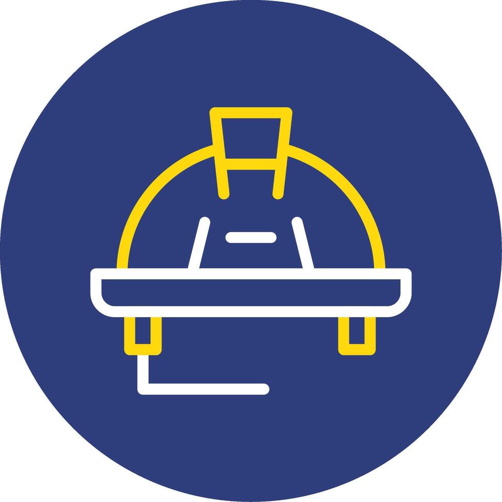 Worker Hat Dual Line Circle Icon vector