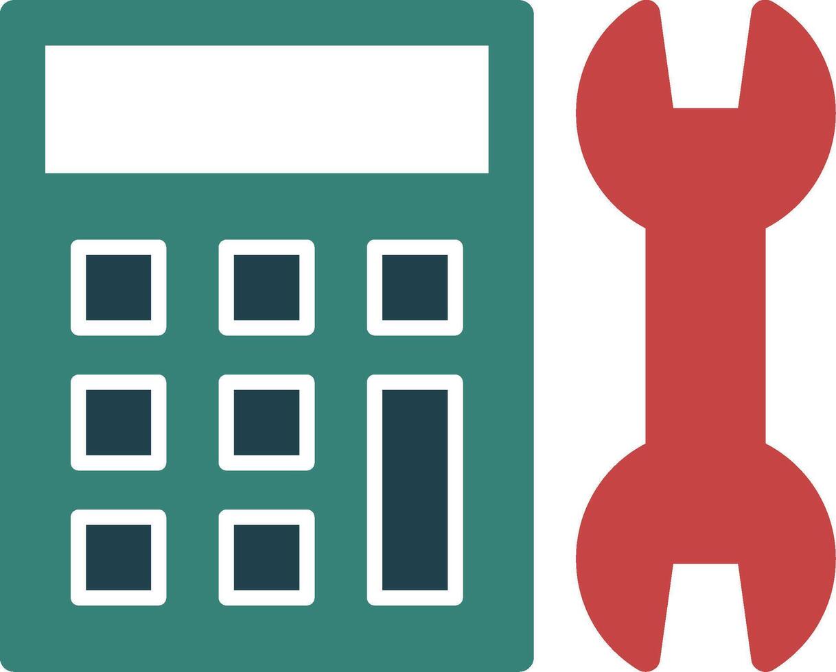 Calculator Glyph Two Color Icon vector