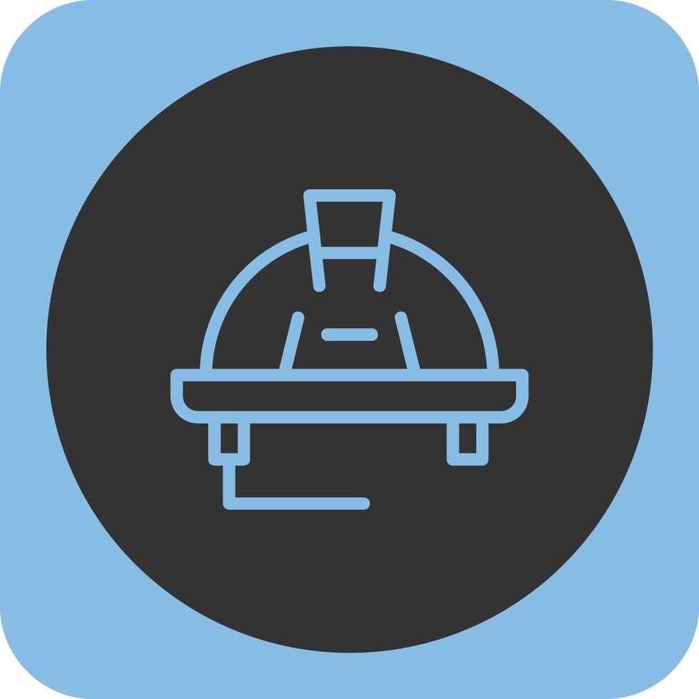 Worker Hat Linear Round Icon vector