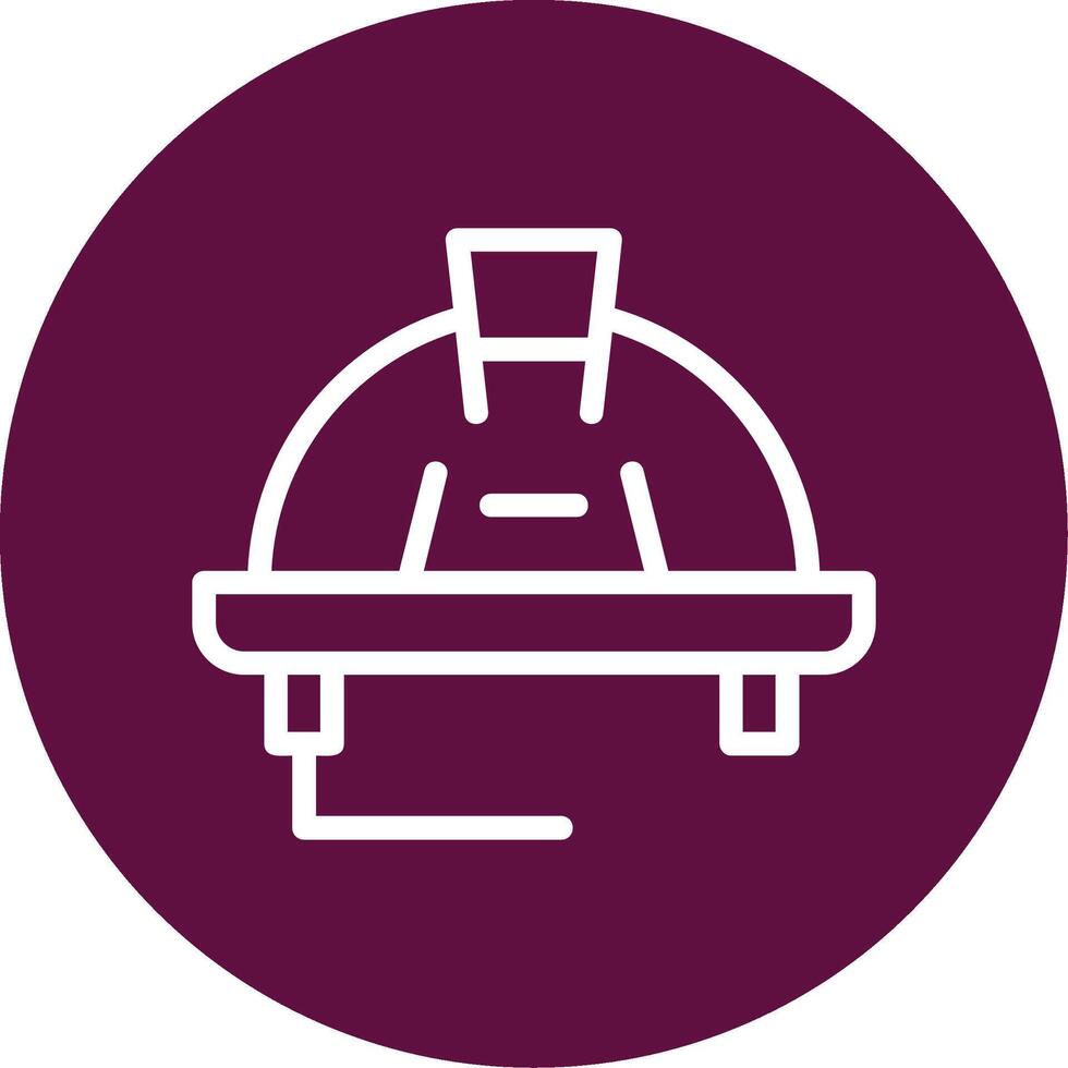 Worker Hat Outline Circle Icon vector