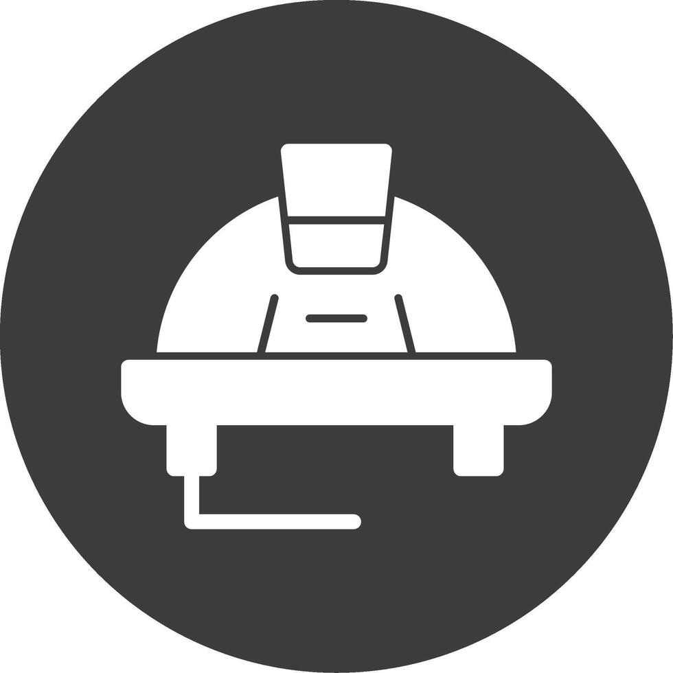 Worker Hat Glyph Circle Icon vector