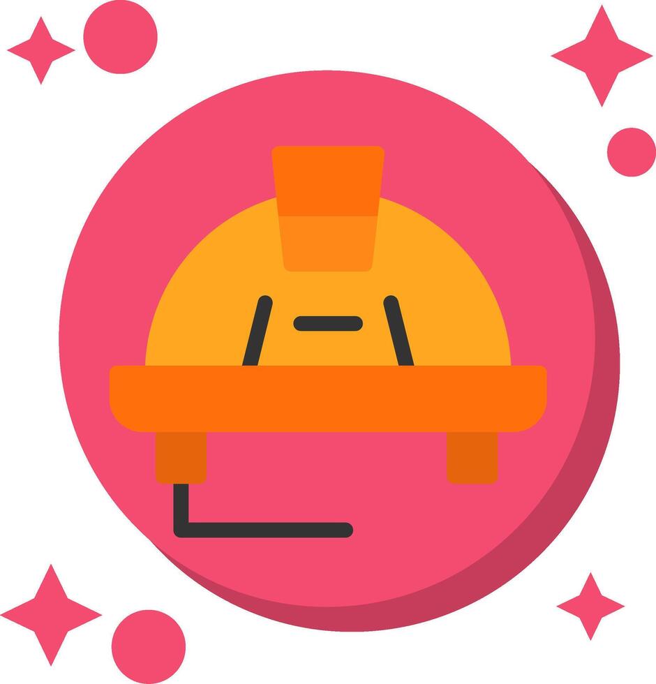 Worker Hat Tailed Color Icon vector