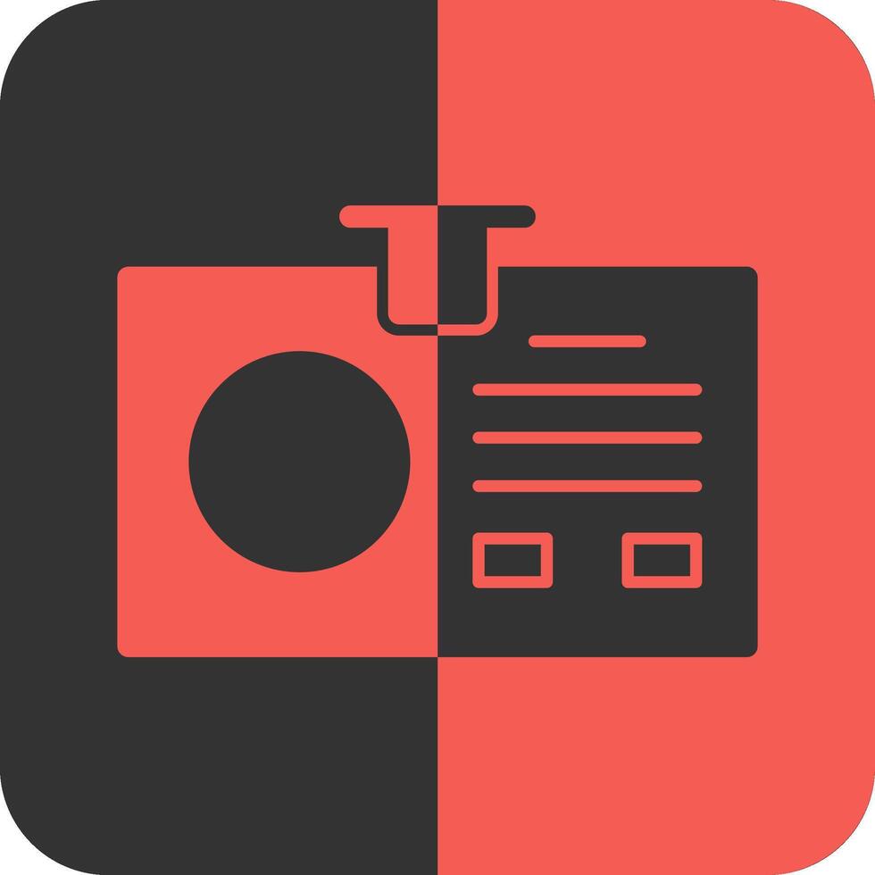 Employee ID Red Inverse Icon vector
