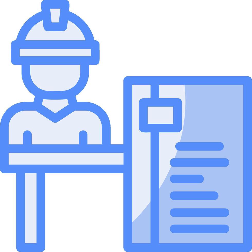 Job Interview Line Filled Blue Icon vector