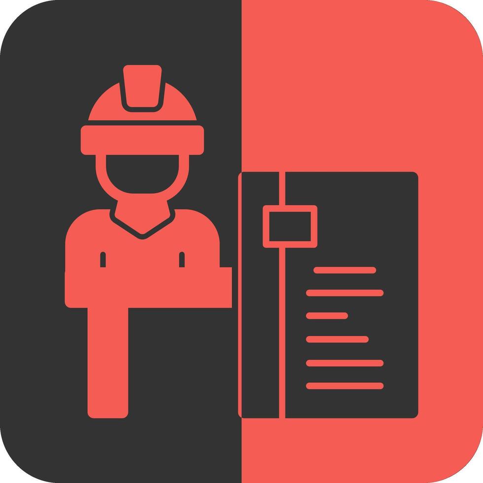 Job Interview Red Inverse Icon vector