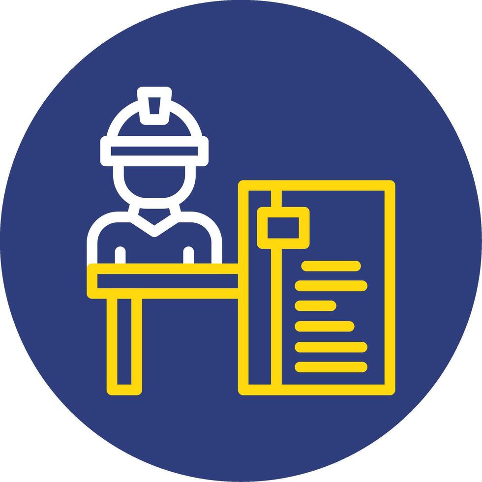 Job Interview Dual Line Circle Icon vector