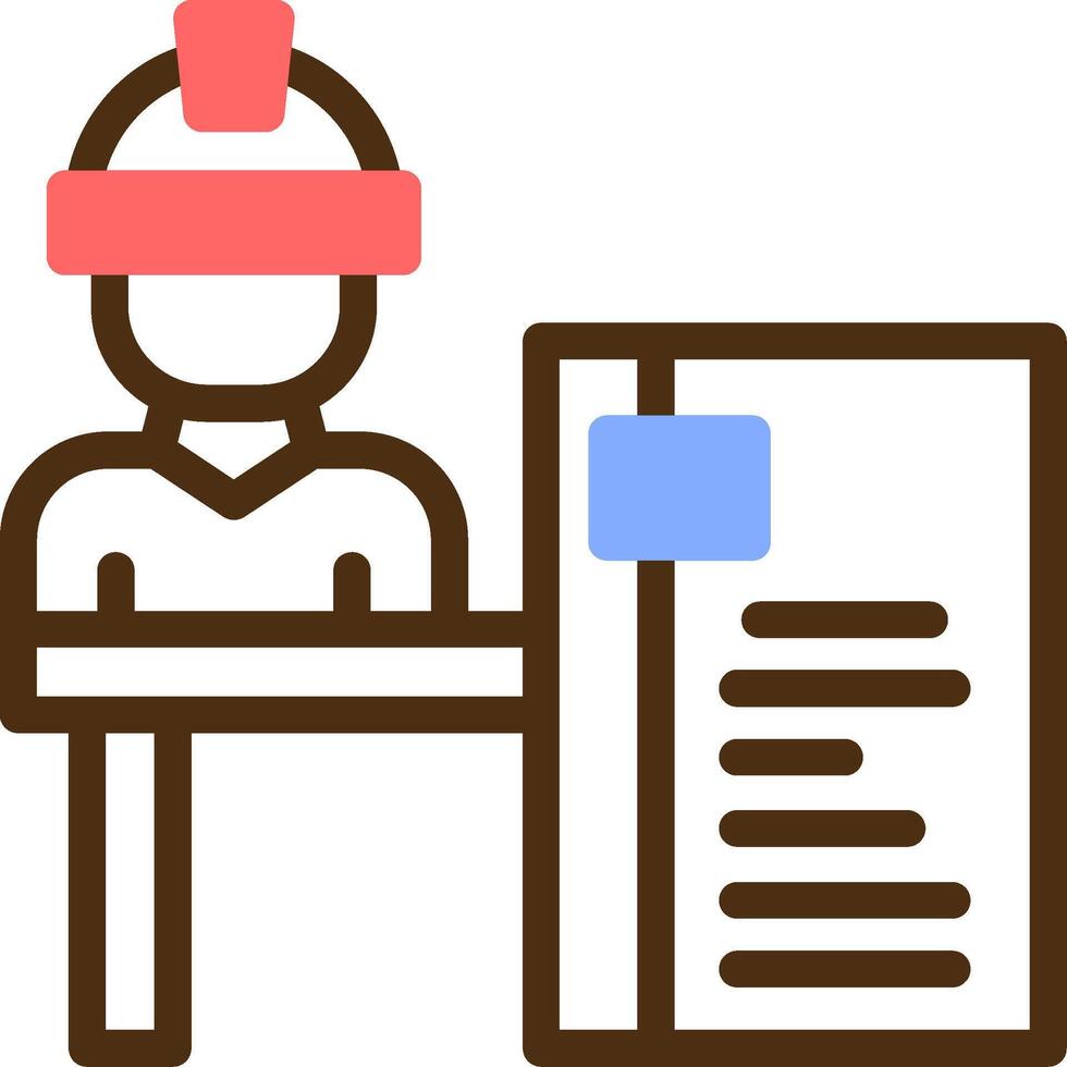 Job Interview Color Filled Icon vector