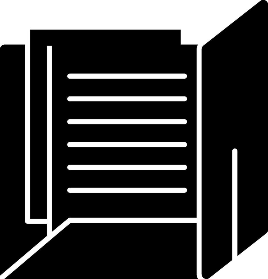 documento carpeta glifo icono vector