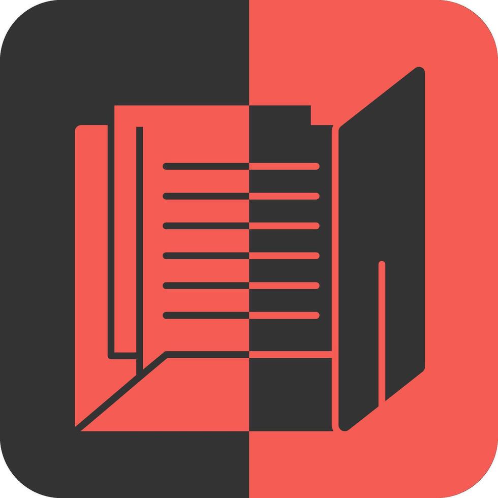 Document Folder Red Inverse Icon vector