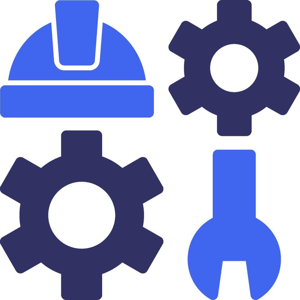 Gear Solid Two Color Icon vector