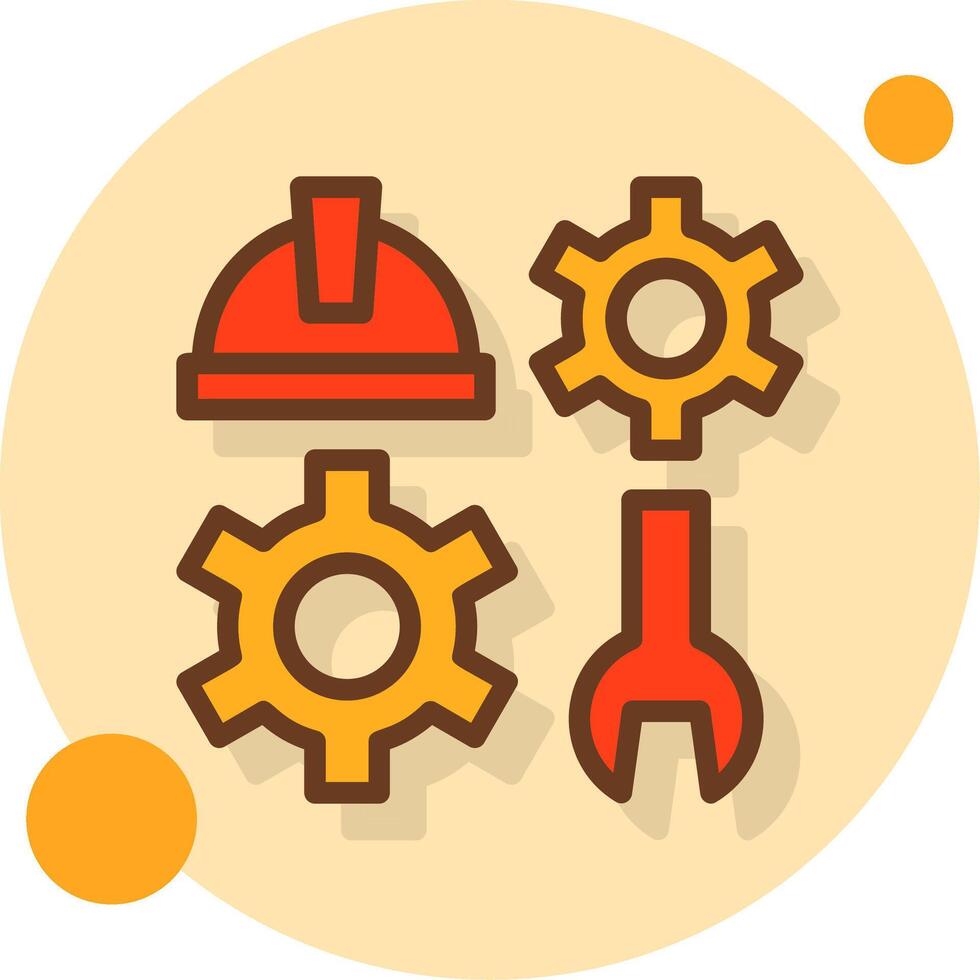 Gear Filled Shadow Circle Icon vector