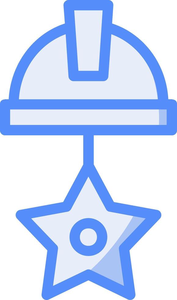 Star Line Filled Blue Icon vector
