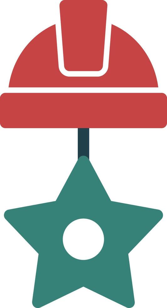 Star Glyph Two Color Icon vector