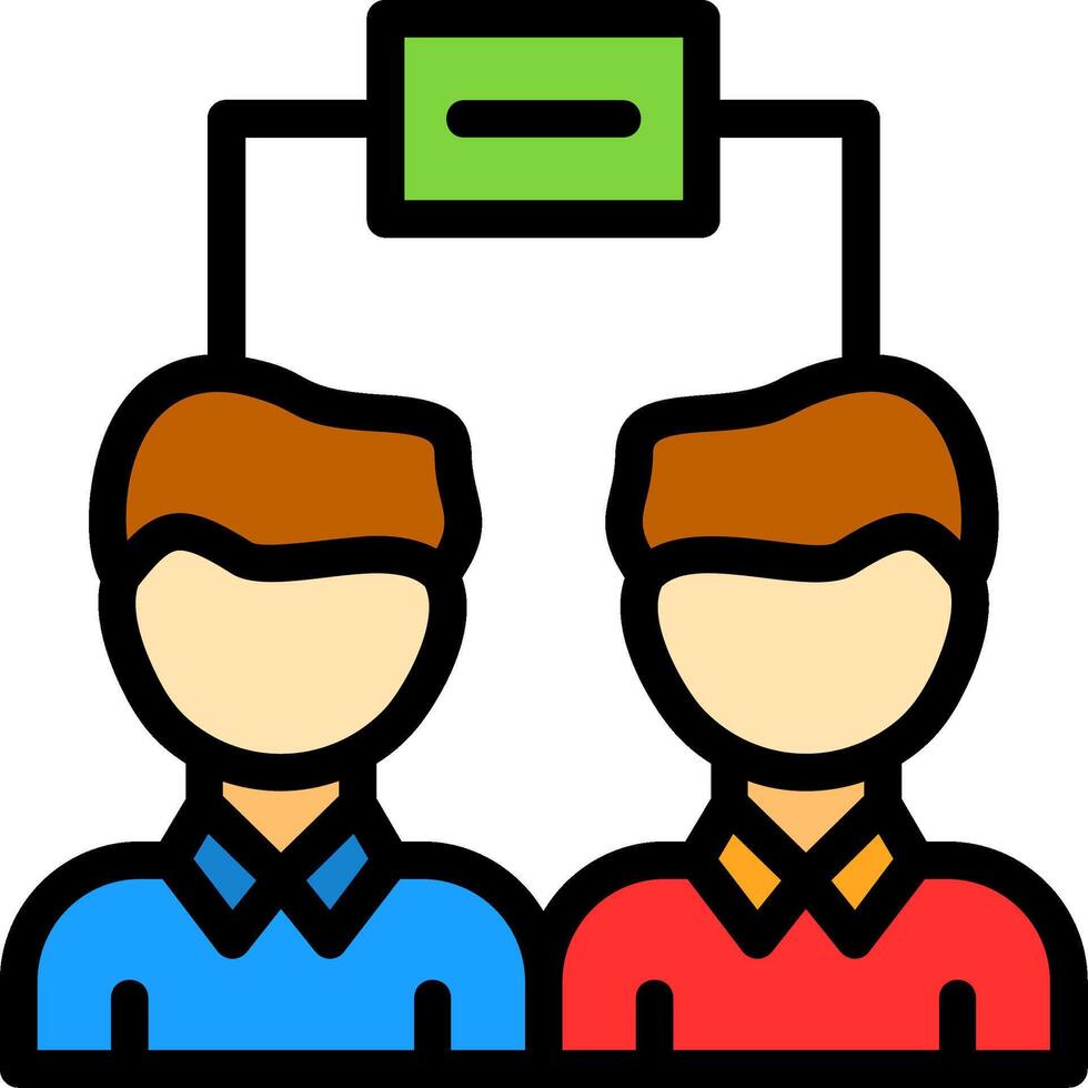 Team Line Filled Icon vector