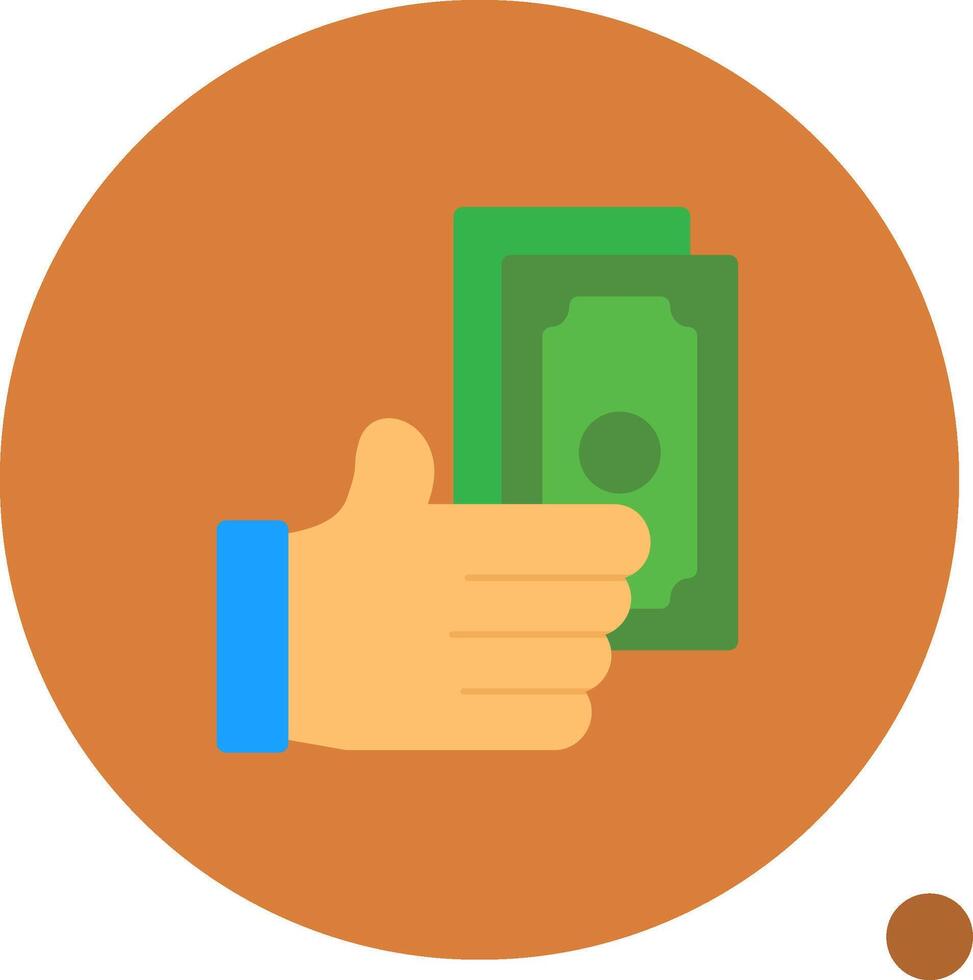 Hand with Money Flat Shadow Icon vector