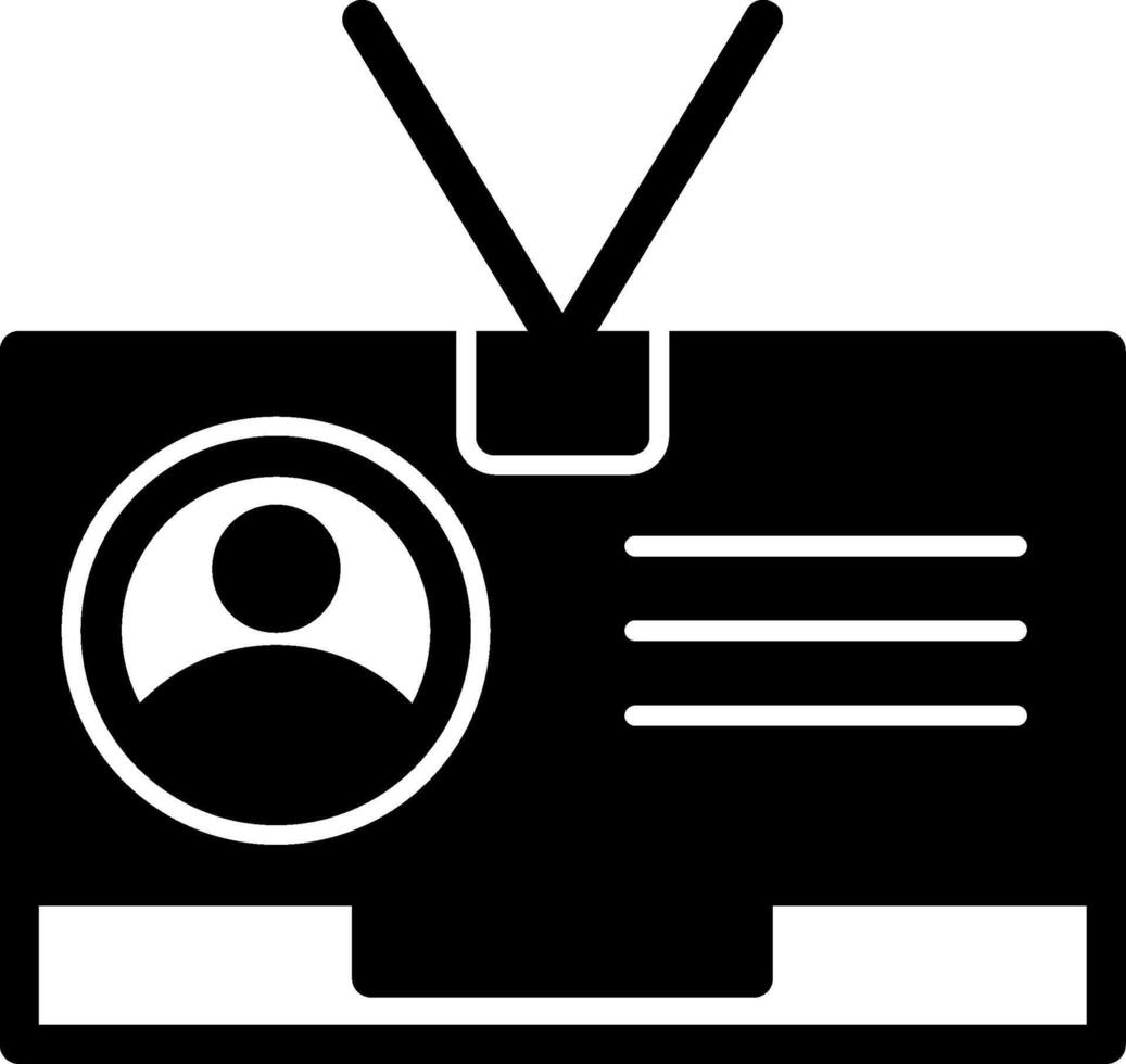 ID Badge Glyph Icon vector