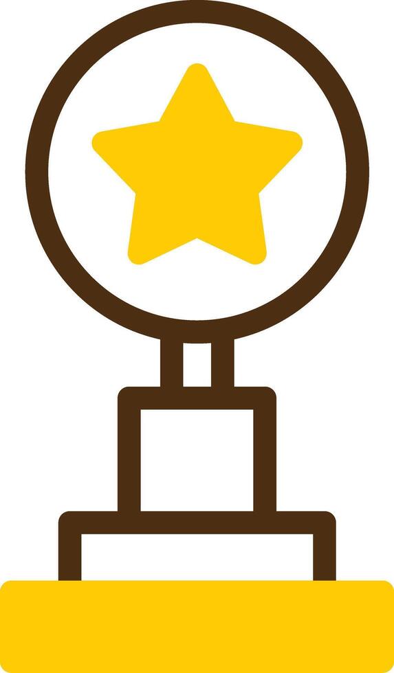 Trophy Yellow Lieanr Circle Icon vector