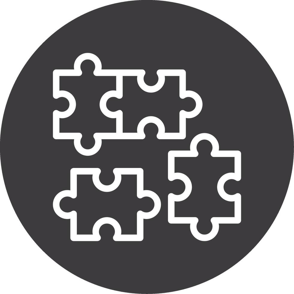 Puzzle Piece Outline Circle Icon vector