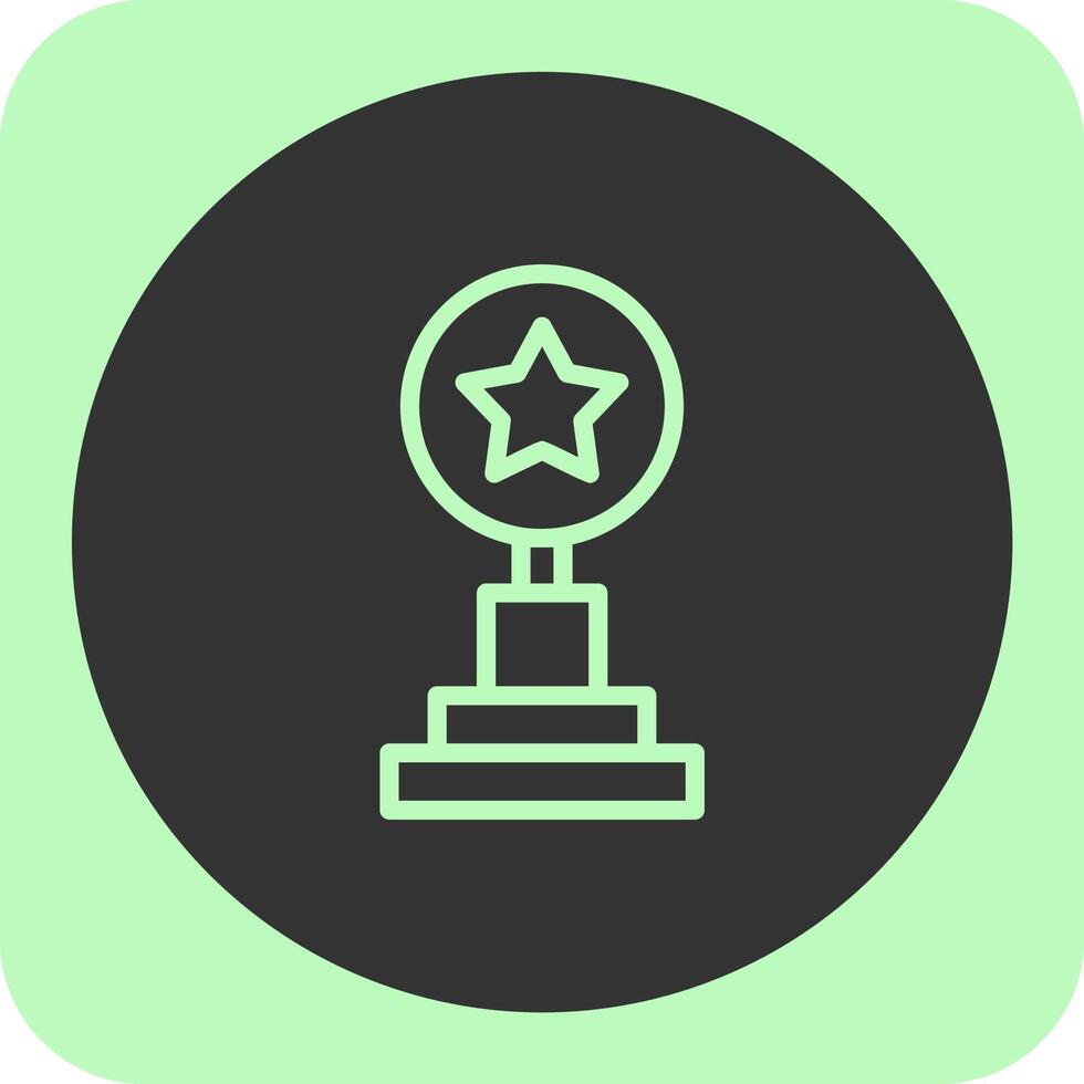 Trophy Linear Round Icon vector