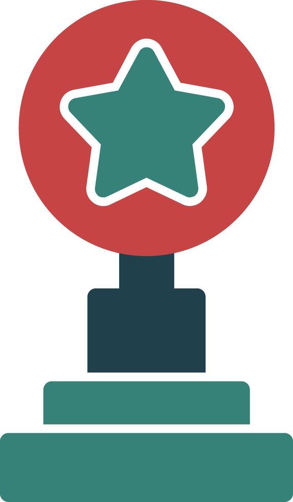 Trophy Glyph Two Color Icon vector