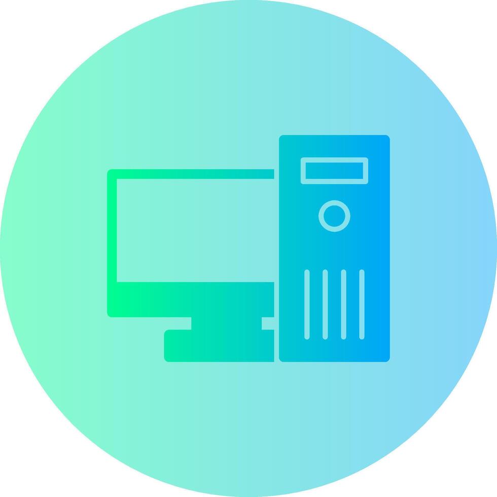 Workstation Gradient Circle Icon vector