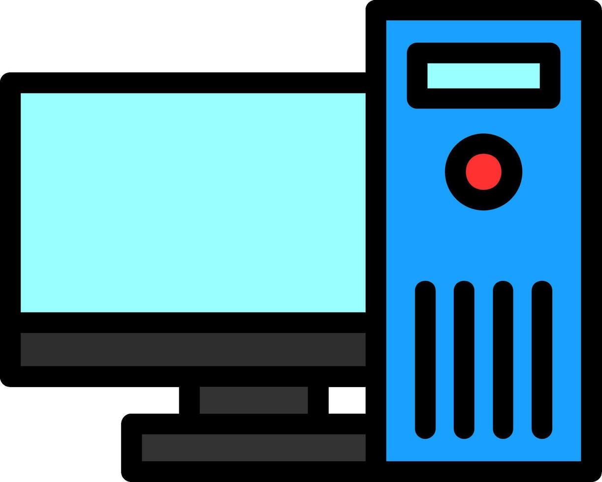 Workstation Line Filled Icon vector