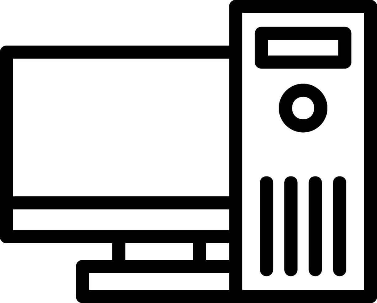 Workstation Line Icon vector
