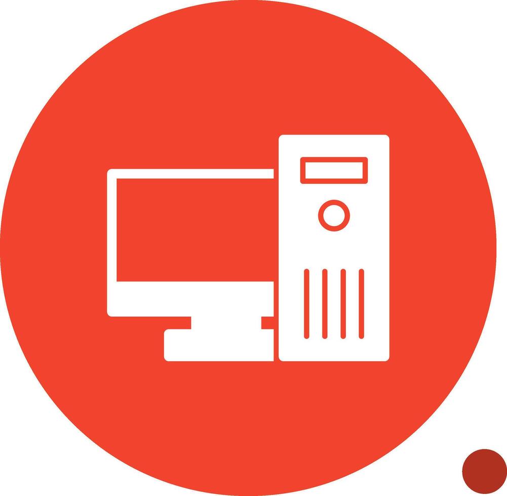 Workstation Glyph Shadow Icon vector