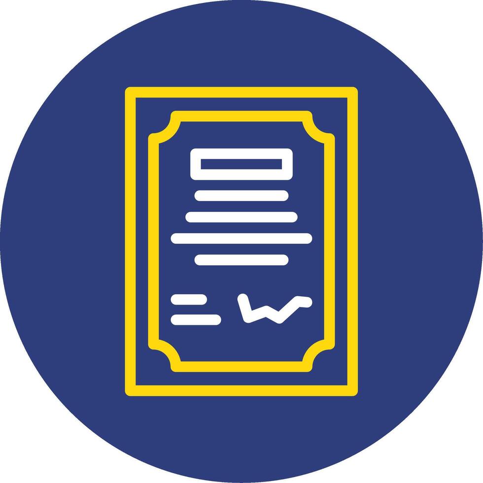 Contract Signing Dual Line Circle Icon vector