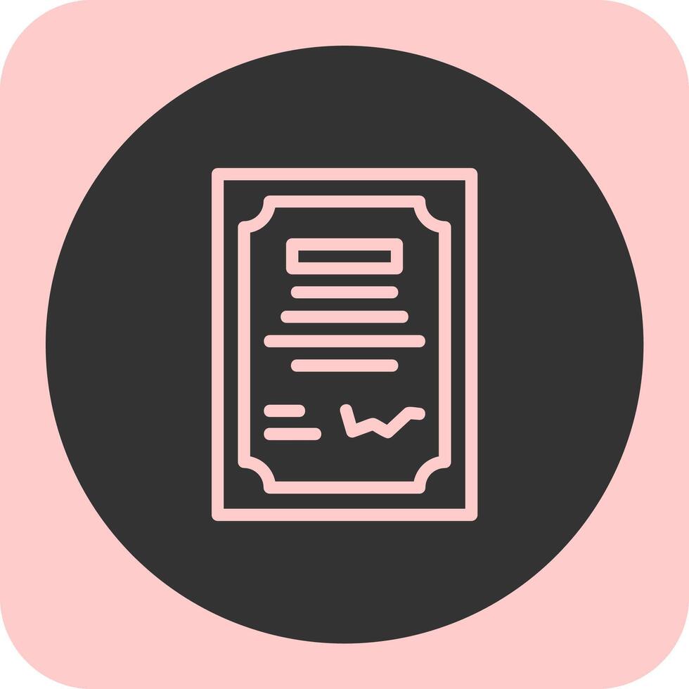 Contract Signing Linear Round Icon vector